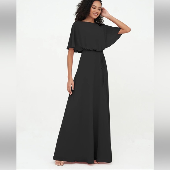 BLACK BRIDESMAID DRESS - Picture 2 of 9